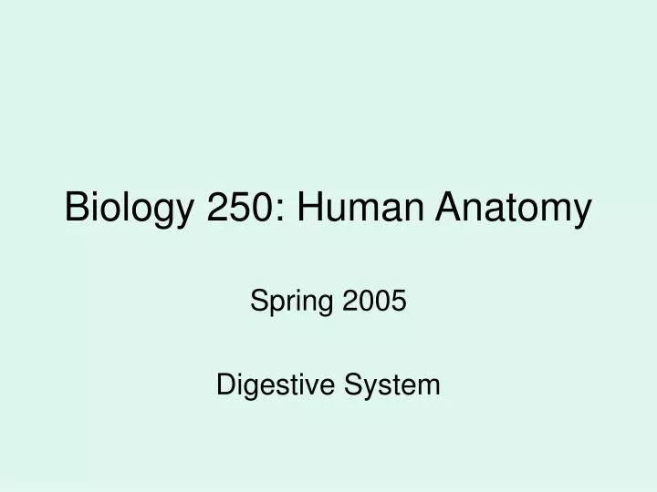 biology 250 human anatomy n.