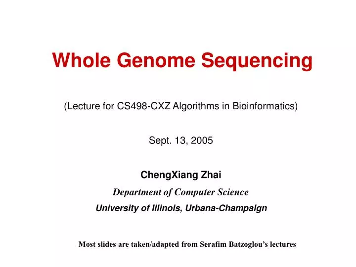 PPT - Whole Genome Sequencing PowerPoint Presentation, free download ...