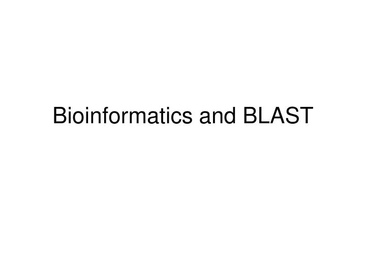 bioinformatics and blast n.