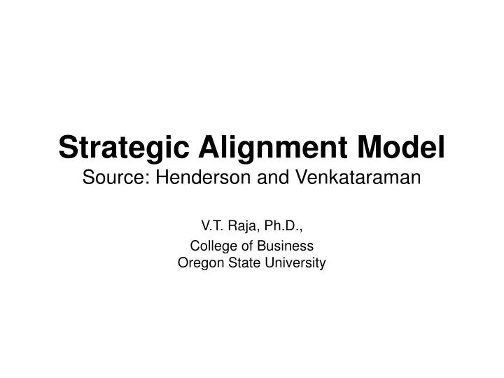 strategic alignment model source henderson and venkataraman n.