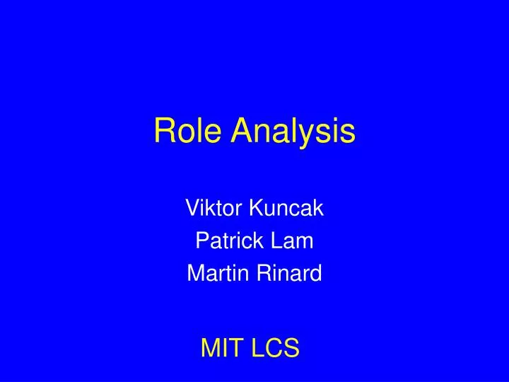 role analysis n.