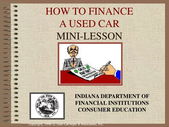 how to finance a used car mini lesson n.