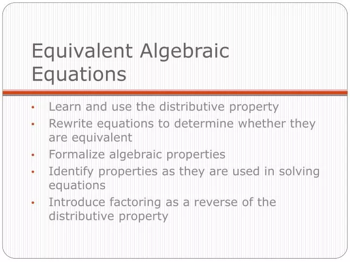 equivalent algebraic equations n.