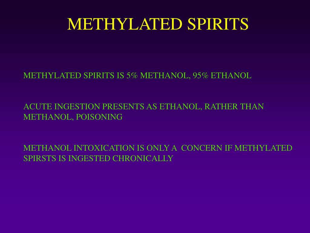 Метанол. Methylated Spirit. Задачи метанол