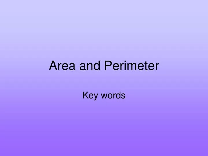 area and perimeter n.