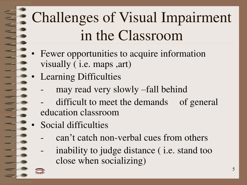 presentation of visual impairment