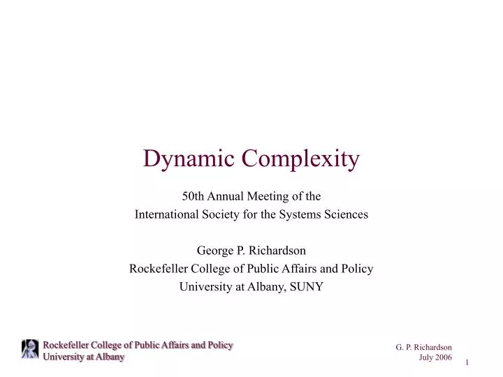 dynamic complexity n.