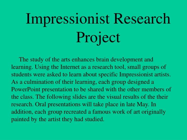 research paper on impressionist art