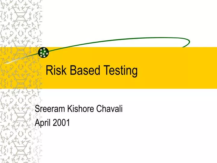 risk based testing n.