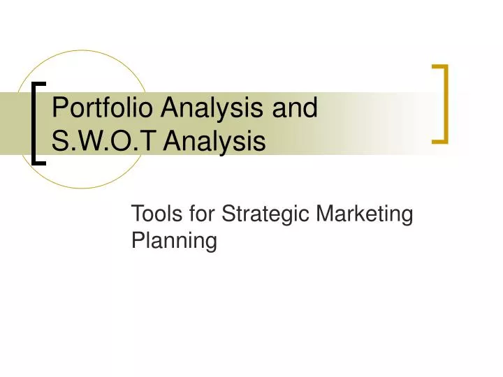portfolio analysis and s w o t analysis n.