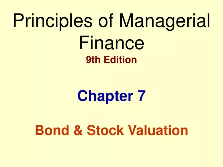 principles of managerial finance 9th edition n.