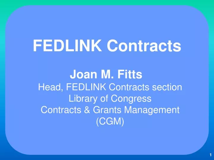 fedlink contracts n.