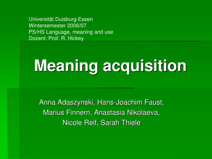 PPT - Meaning acquisition PowerPoint Presentation, free download - ID