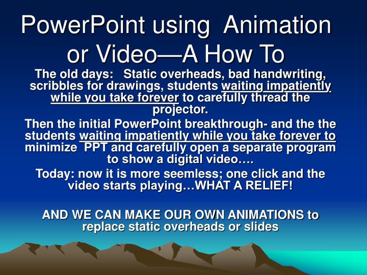 powerpoint using animation or video a how to n.