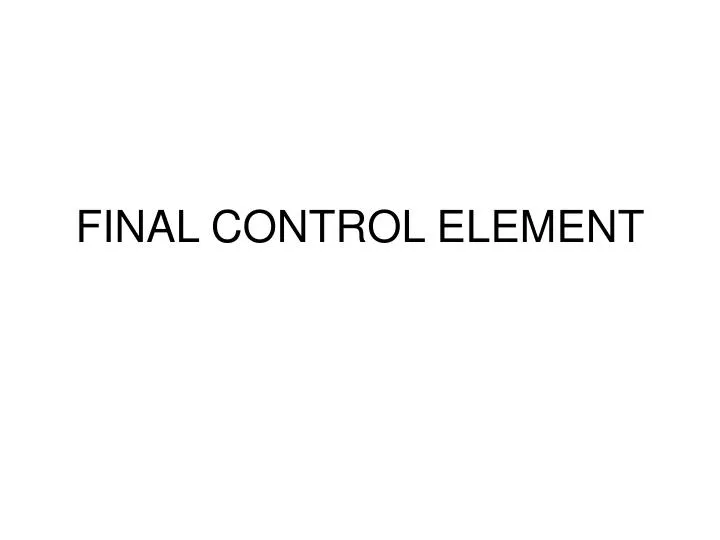 final control element n.
