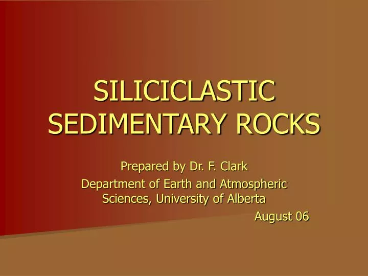 siliciclastic sedimentary rocks n.