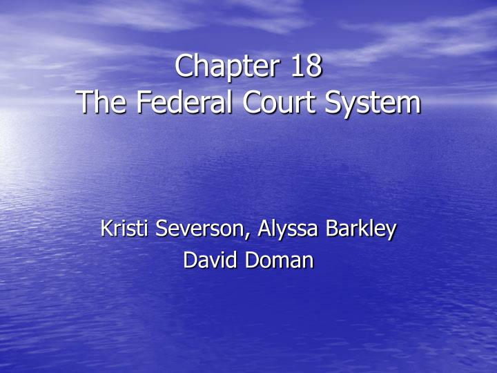 chapter 18 the federal court system n.