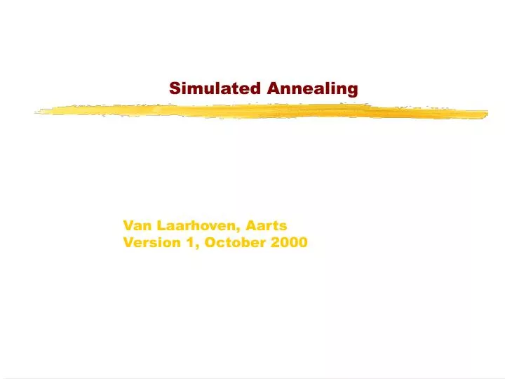 simulated annealing n.