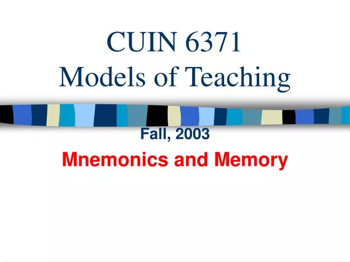 cuin 6371 models of teaching n.
