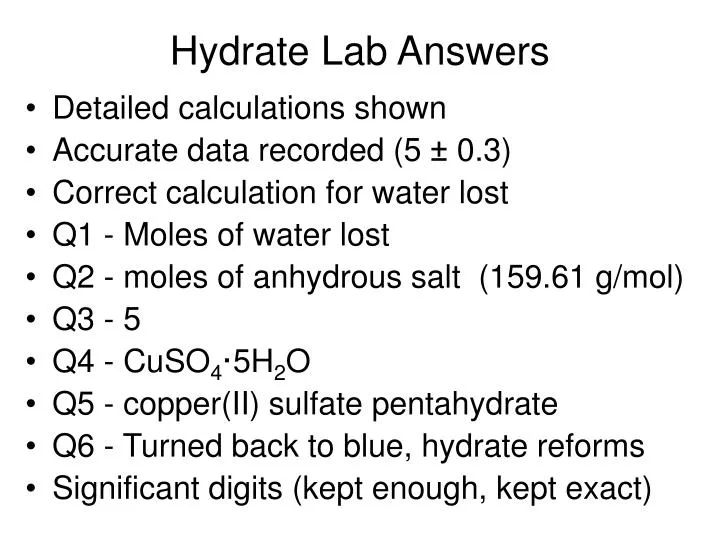 hydrate lab answers n.
