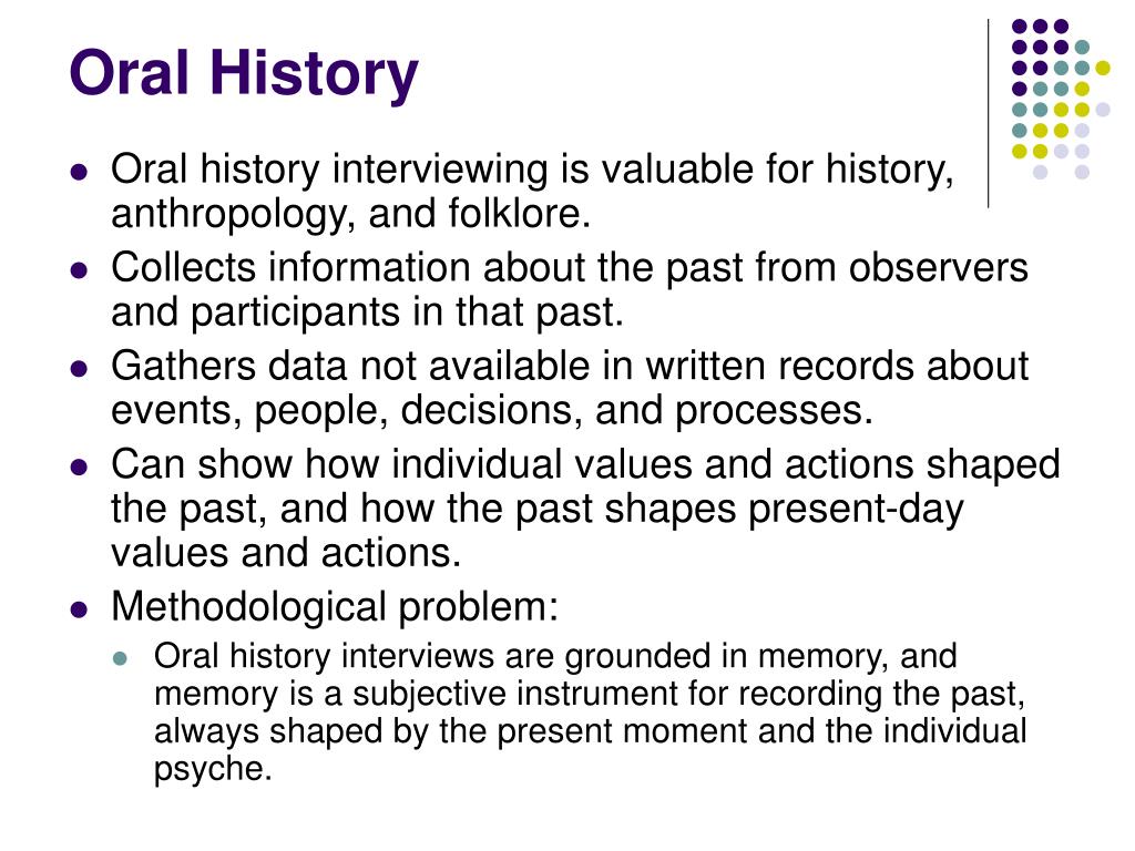 oral history research