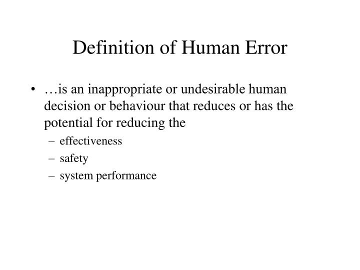 PPT Human Factors & Errors PowerPoint Presentation ID155643