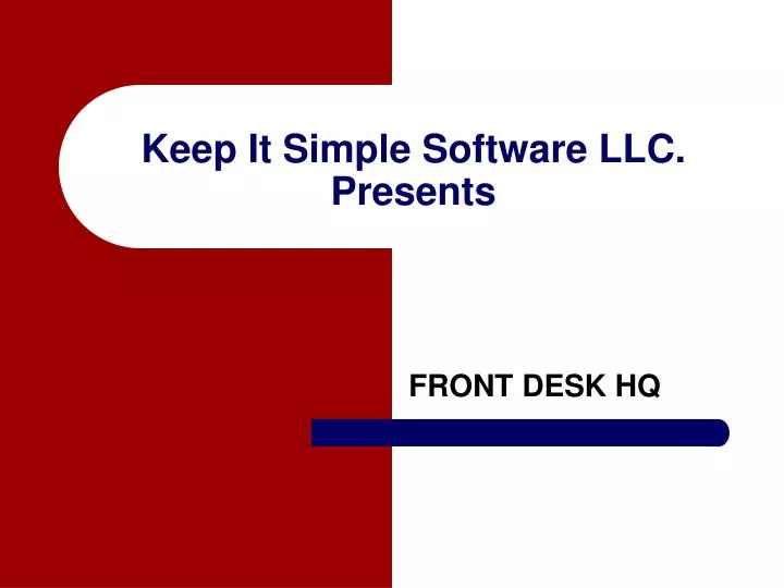 keep it simple software llc presents n.