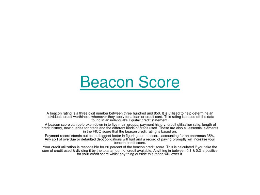 PPT Beacon Score PowerPoint Presentation Free Download ID 155715