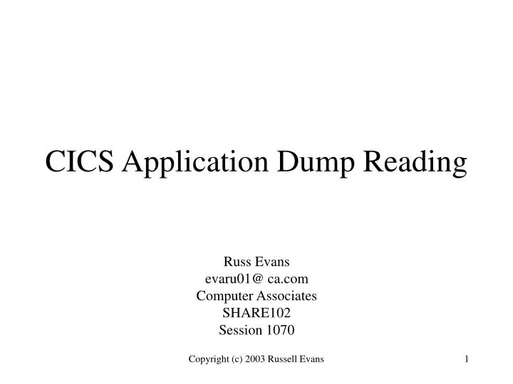 cics application dump reading n.