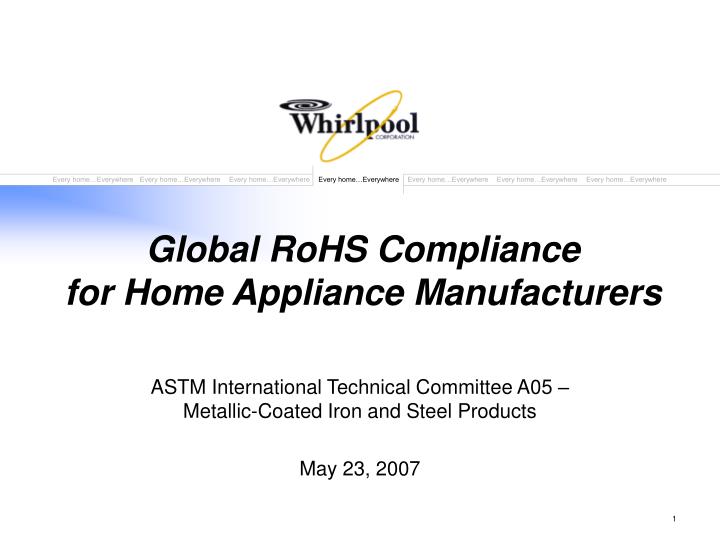 global rohs compliance for home appliance manufacturers n.
