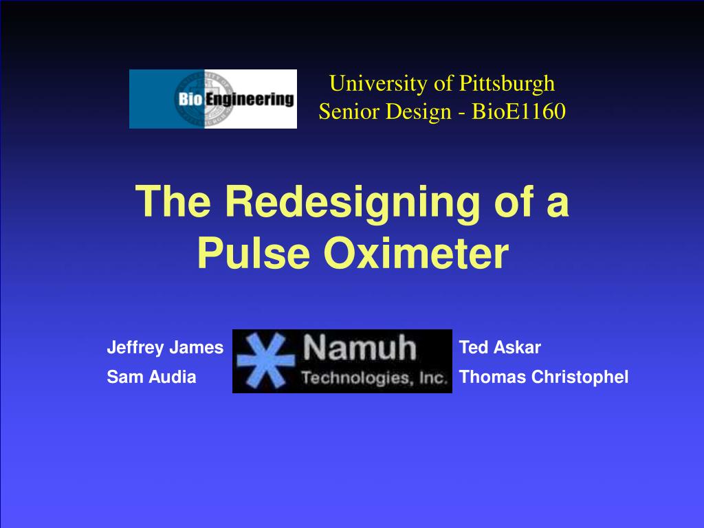 PPT - The Redesigning of a Pulse Oximeter PowerPoint Presentation, free  download - ID:156070