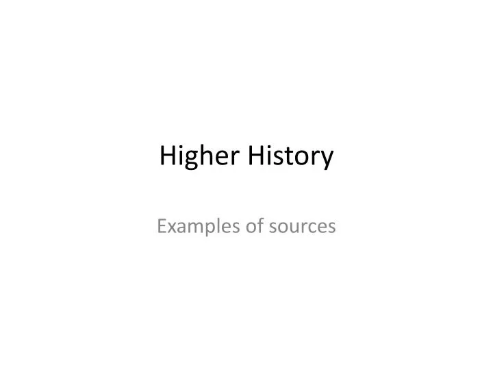 higher history n.