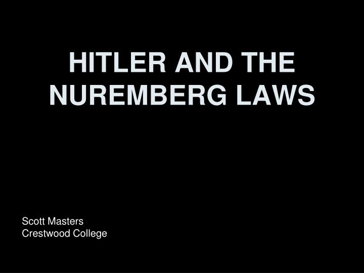 hitler and the nuremberg laws n.