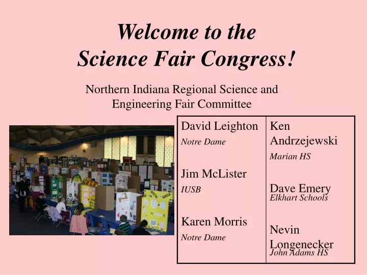 welcome to the science fair congress n.