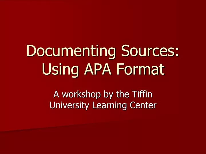 documenting sources using apa format n.