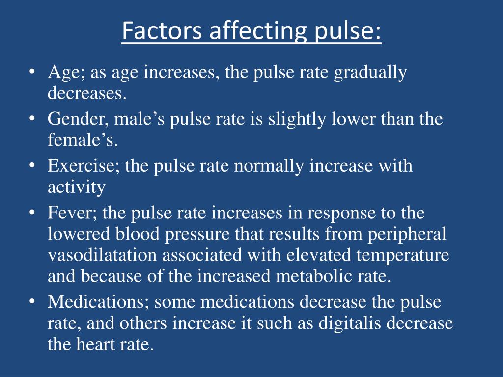 what factors affect pulse rate