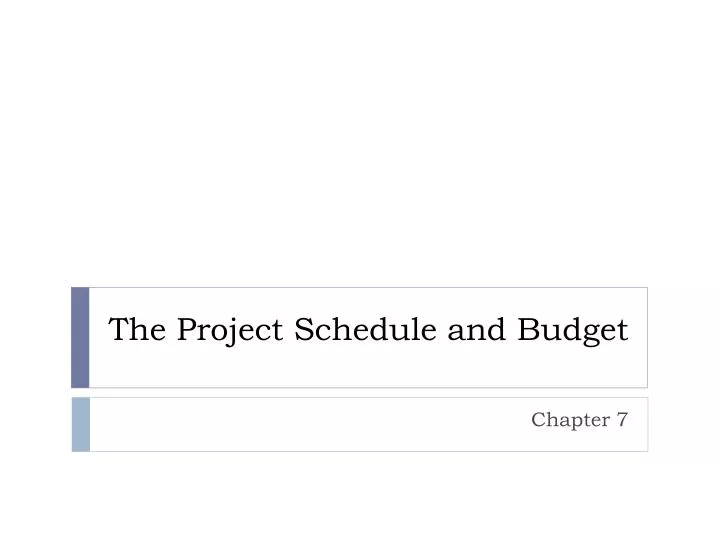 the project schedule and budget n.