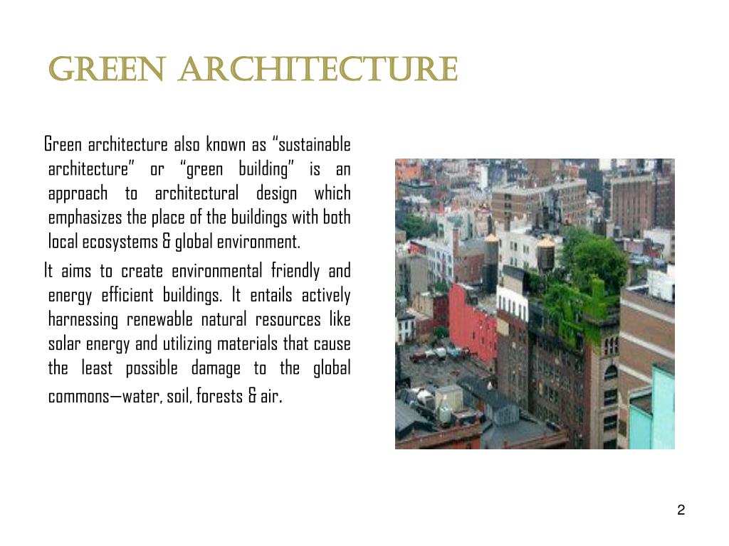 essay on green architecture