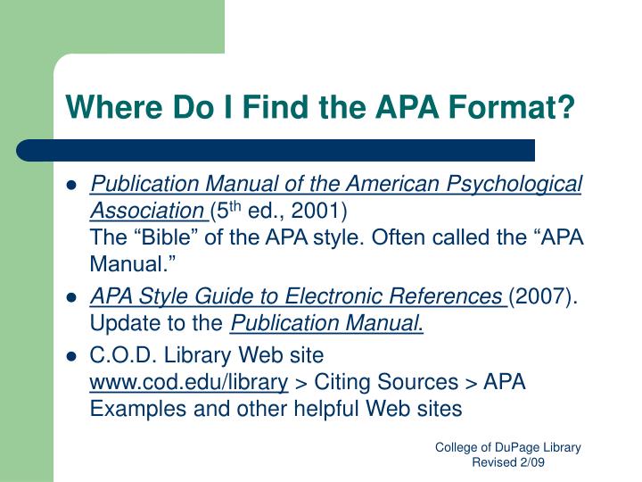 Ppt Apa Citation Style Powerpoint Presentation Free Download Id