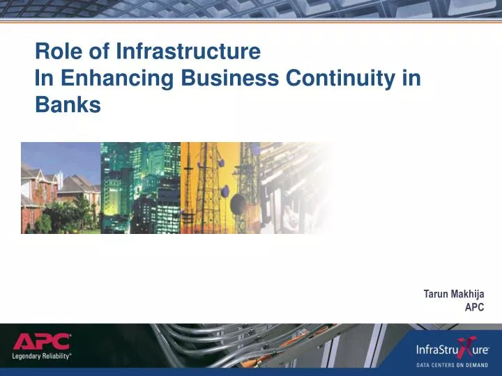 role of infrastructure in enhancing business continuity in banks n.