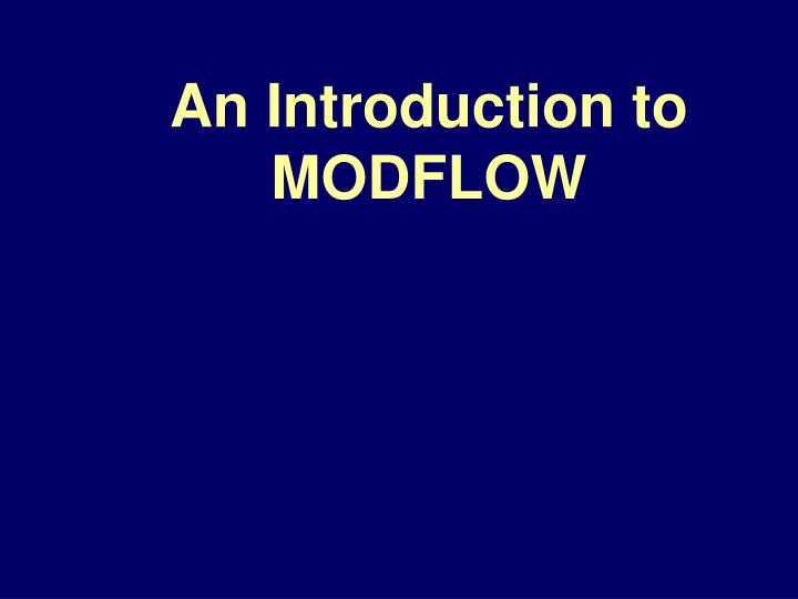 an introduction to modflow n.