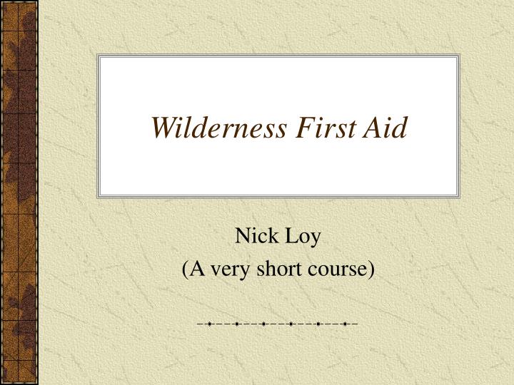 wilderness first aid n.