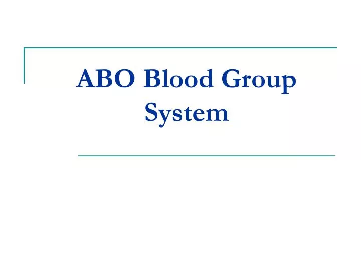 abo blood group system n.
