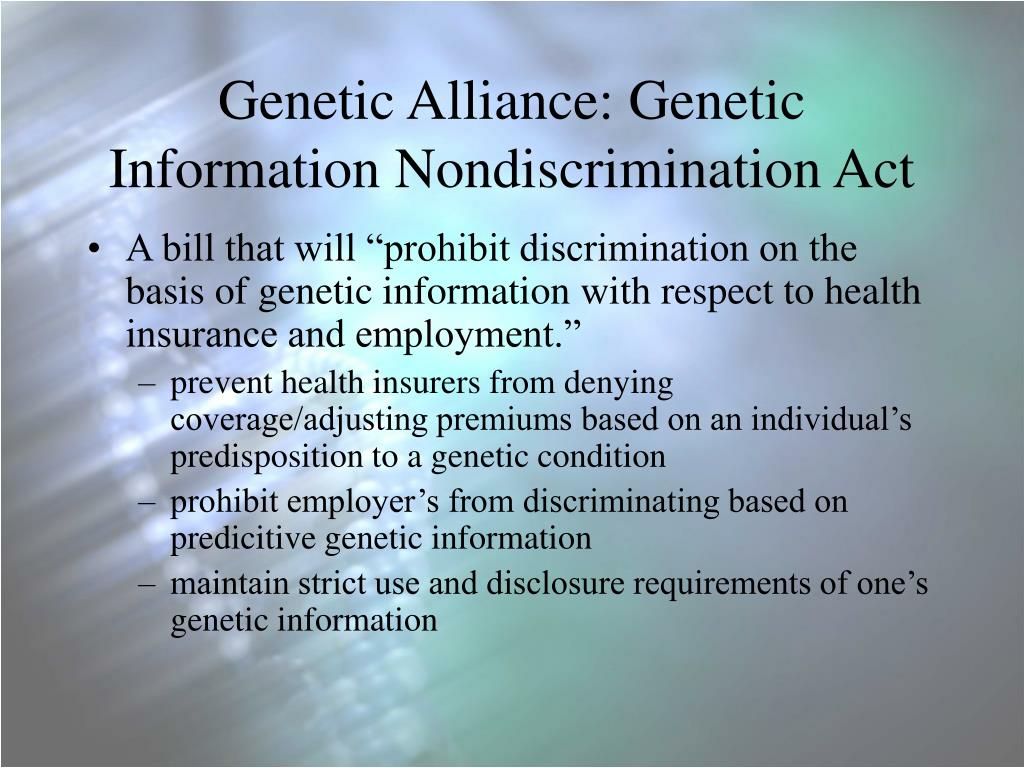 genetic information nondiscrimination act genetic information nondiscrimination act
