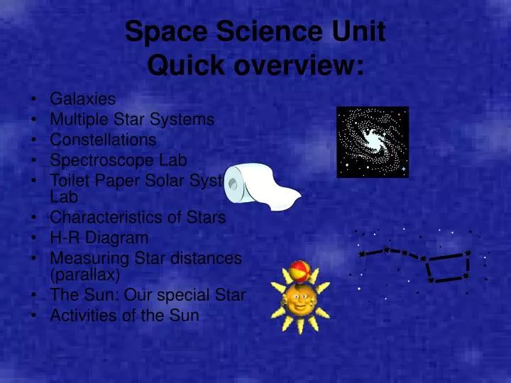 space science unit quick overview n.