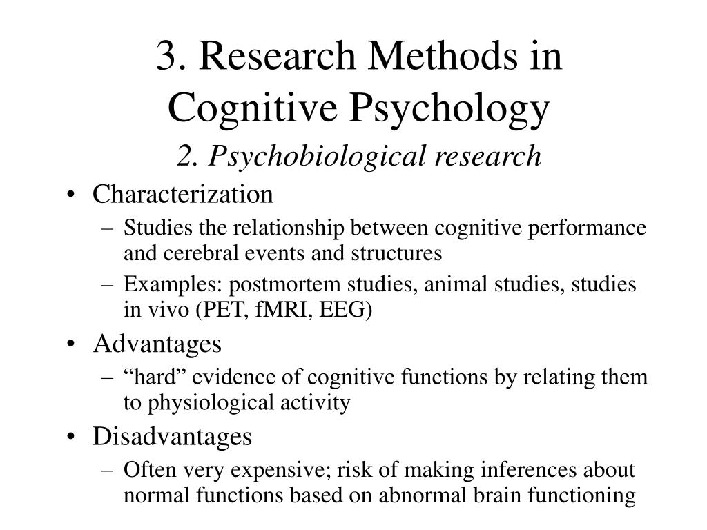 research methods for cognitive psychology