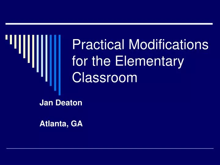 practical modifications for the elementary classroom n.