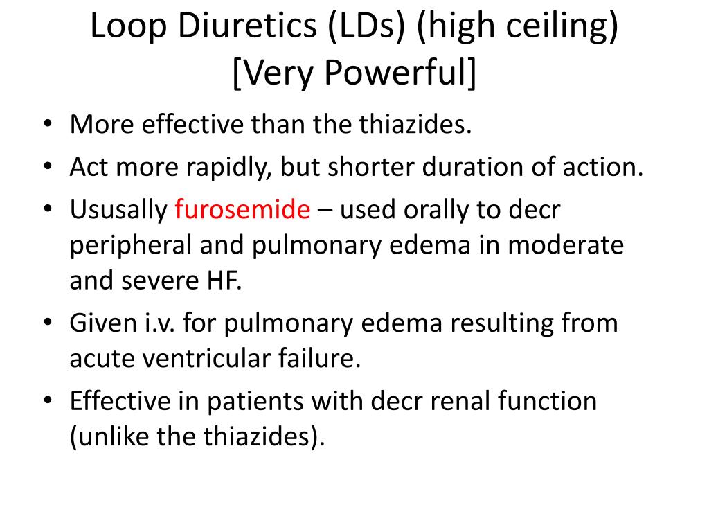 High Ceiling Loop Diuretics