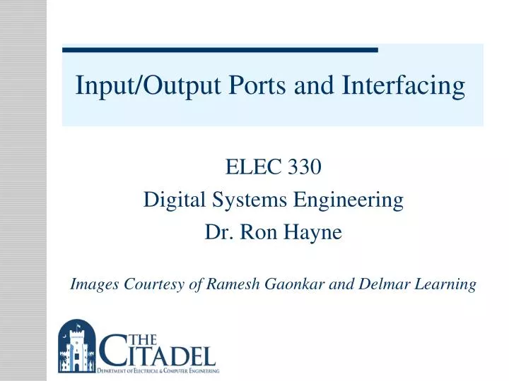 PPT - Input/Output Ports and Interfacing PowerPoint Presentation, free ...
