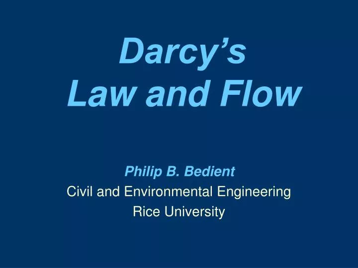 darcy s law and flow n.